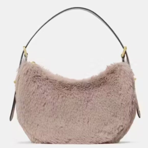 Kate Spade Nova Faux Fur Small Crescent Shoulder Bag NWT - Picture 1 of 4